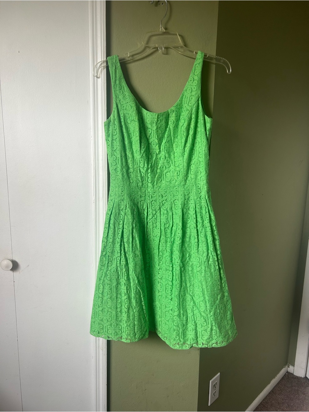Lilly Pulitzer Green Lace Sleeveless Fit-&-Flare Dress Sz 4